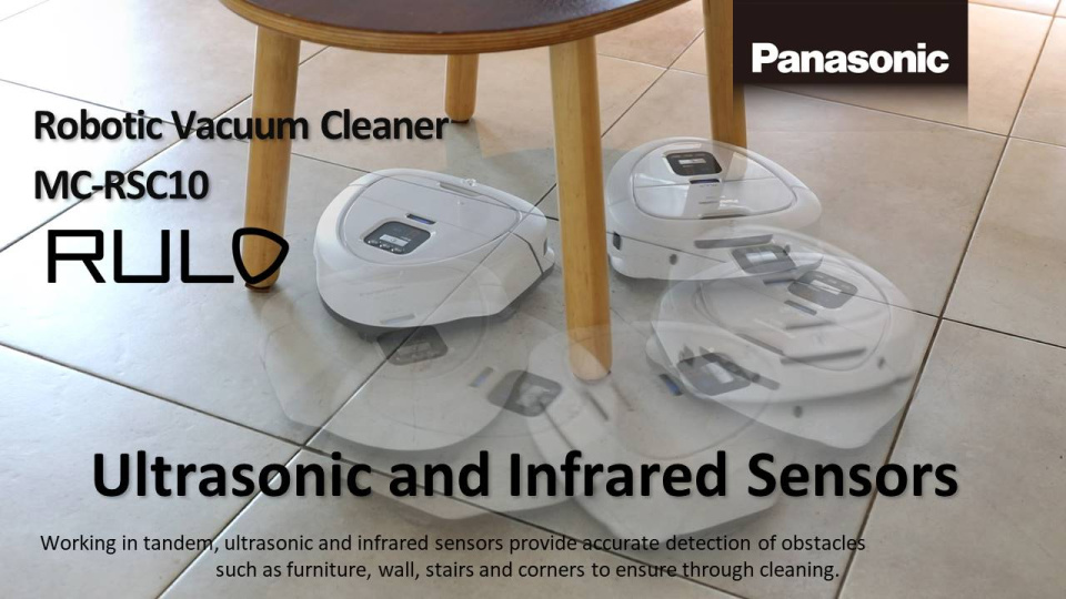 Ultrasonic and Infrared Sensors | Robotic Vacuum Cleaner MC-RSC10 (Global)  [Panasonic]