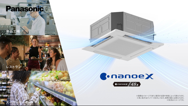 ナノイーX48兆搭載業務用エアコン HACCP Internatinal認証取得