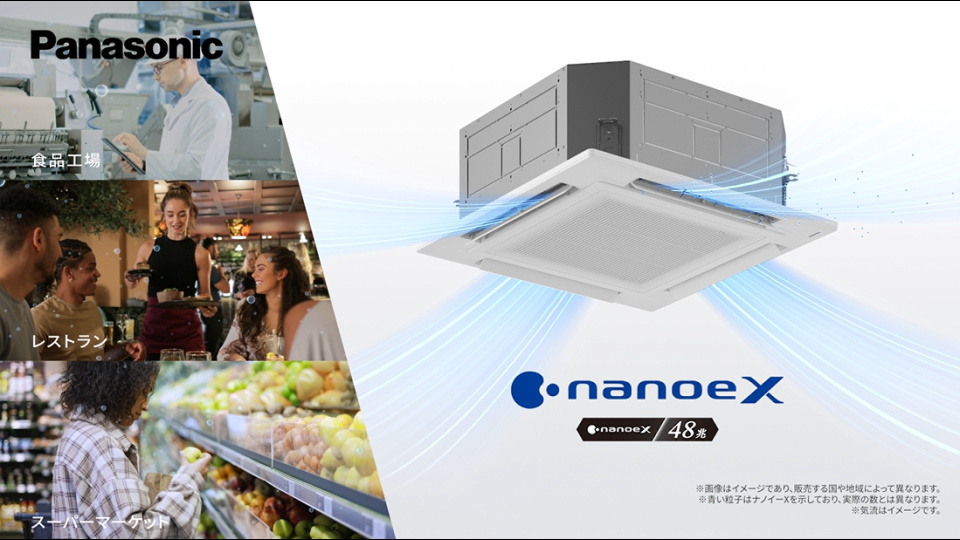 ナノイーX48兆搭載業務用エアコン HACCP Internatinal認証取得